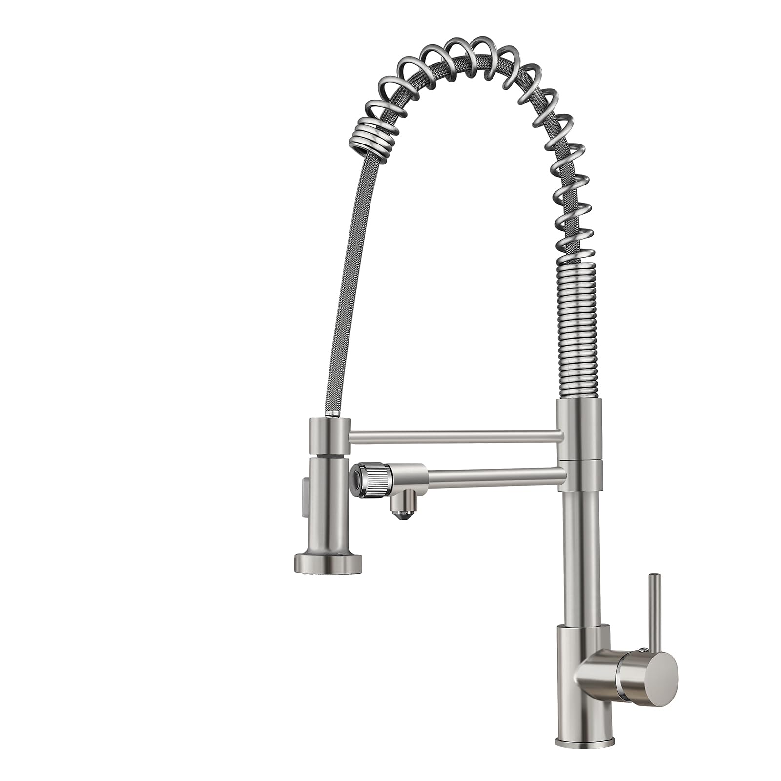 MENATT 3 in 1 Kitchen Faucet with Drinking Water Faucet, Pull Down Spring Single Handle 3 Way Kitchen Faucet Chrome, Water Filter Faucet for Kitchen Sink Bar (Without Water Filtration Device)