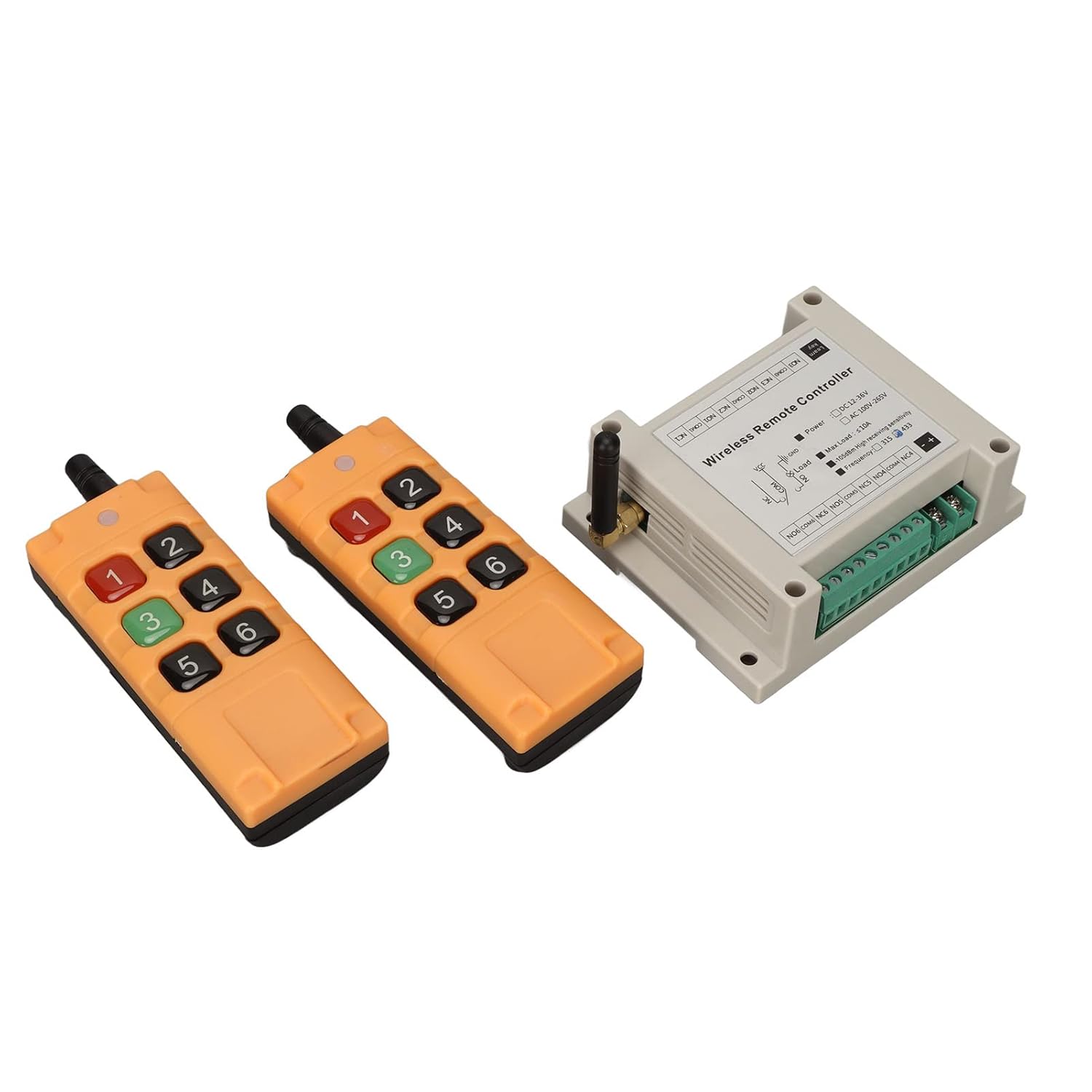 6-Channel Wireless Remote Control Relay Switch, 433MHz 12V DC Transmitter & Receiver, Universal Motor Light Door Window Controller