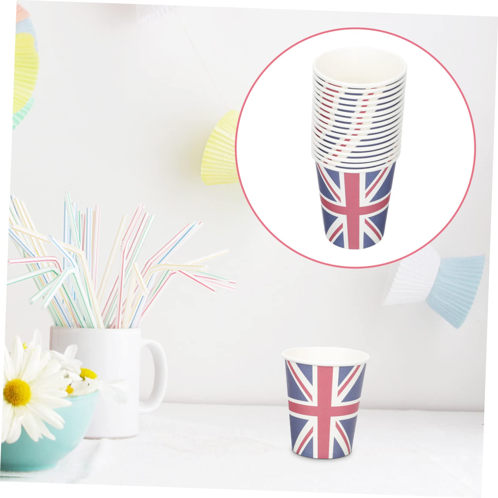 Bicchieri Di Carta Con Bandiera Britannica (100 Pz) Per Feste A Tema, Decorazioni Union Jack 250 Ml - 3