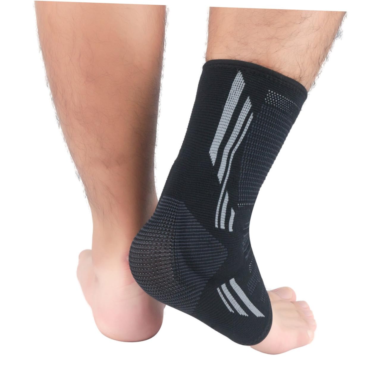 FOMIYES Ankle Guard Sprain Proof Ankle Support Sleeve for Sports Breathable Ankle Braces Reinforced for Running Cycling Weightlifting Black Grey