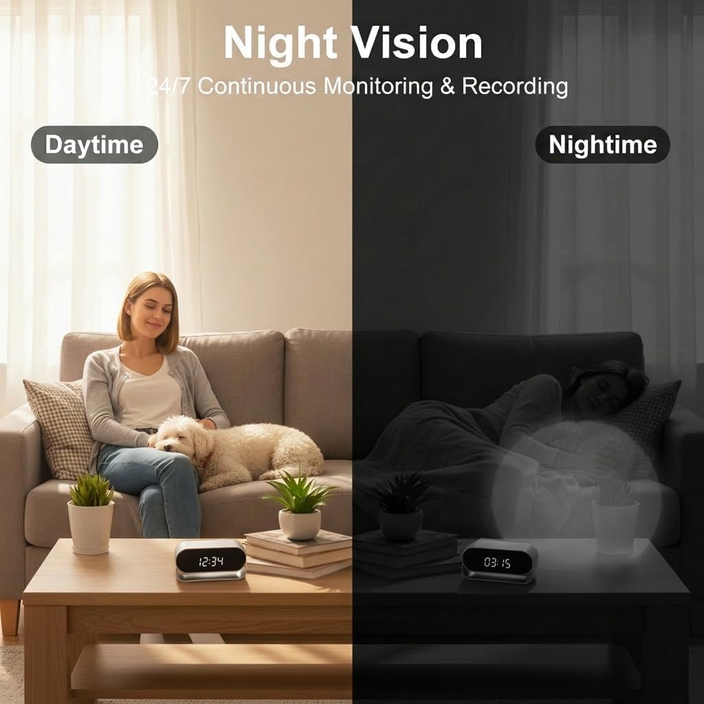 ULar 4K Clock Camera WiFi6 Night Vision with 2600mAh Battery image 3