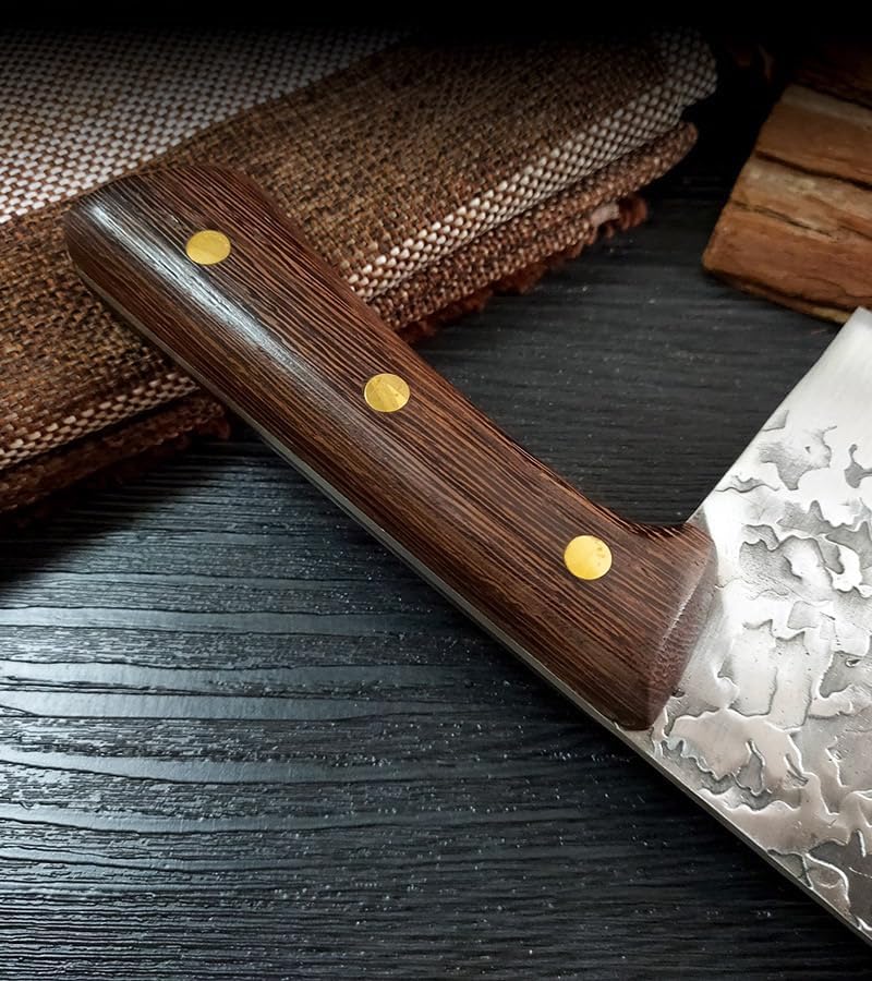 Meat Cleaver Knife, 8 Inch Dual-use Chopping&Slicing Knife Forged Blade Cleaver 50Cr15mov High Carbon Steel Chef's Knife Japanese Kitchen Cleaver Knives