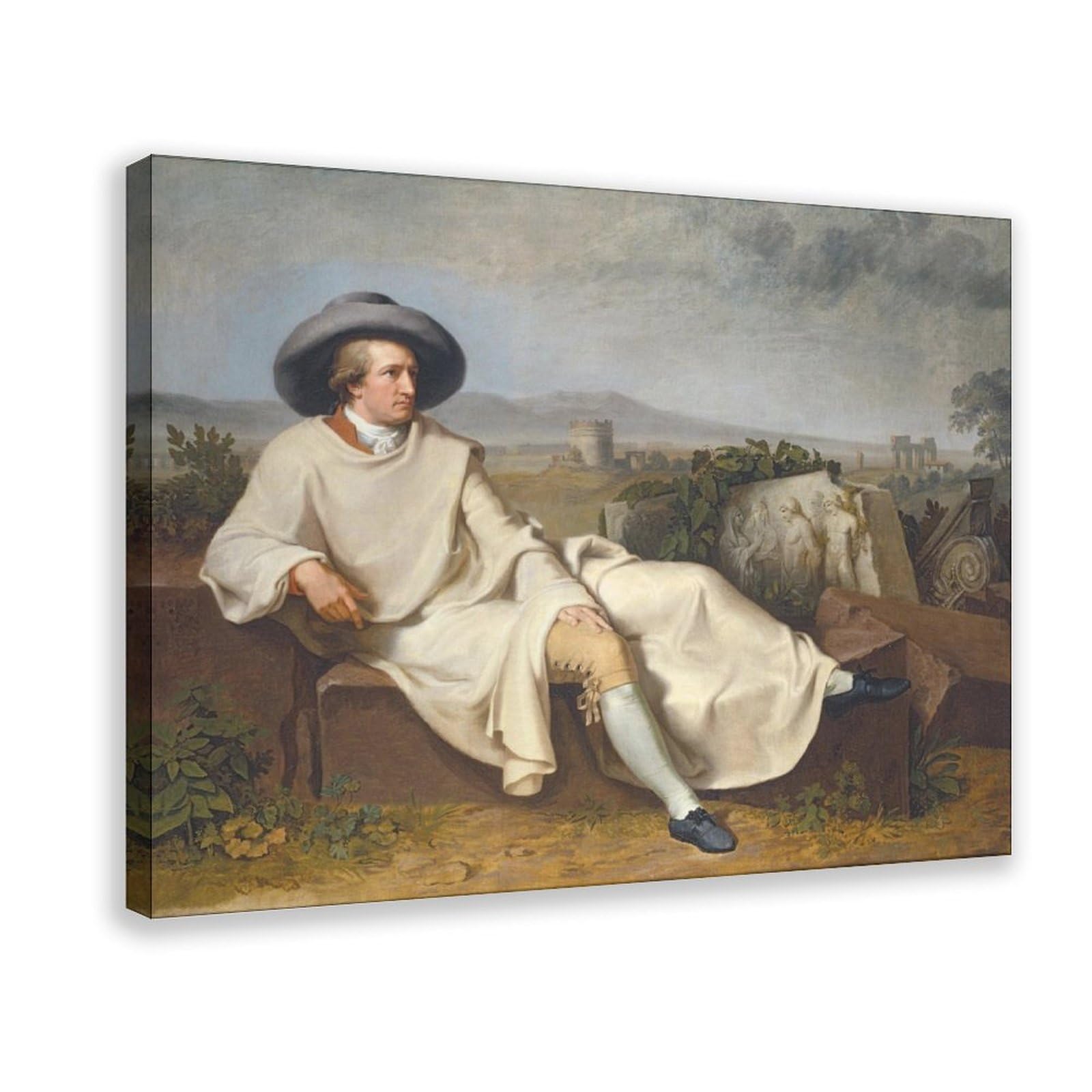 WCYB Johann Heinrich Wilhelm Tischbein - Goethe in The Roman Campagna 1787 Prints Posters Canvas Deco Paintings Wall Art For Office Living Room Hangable Fr