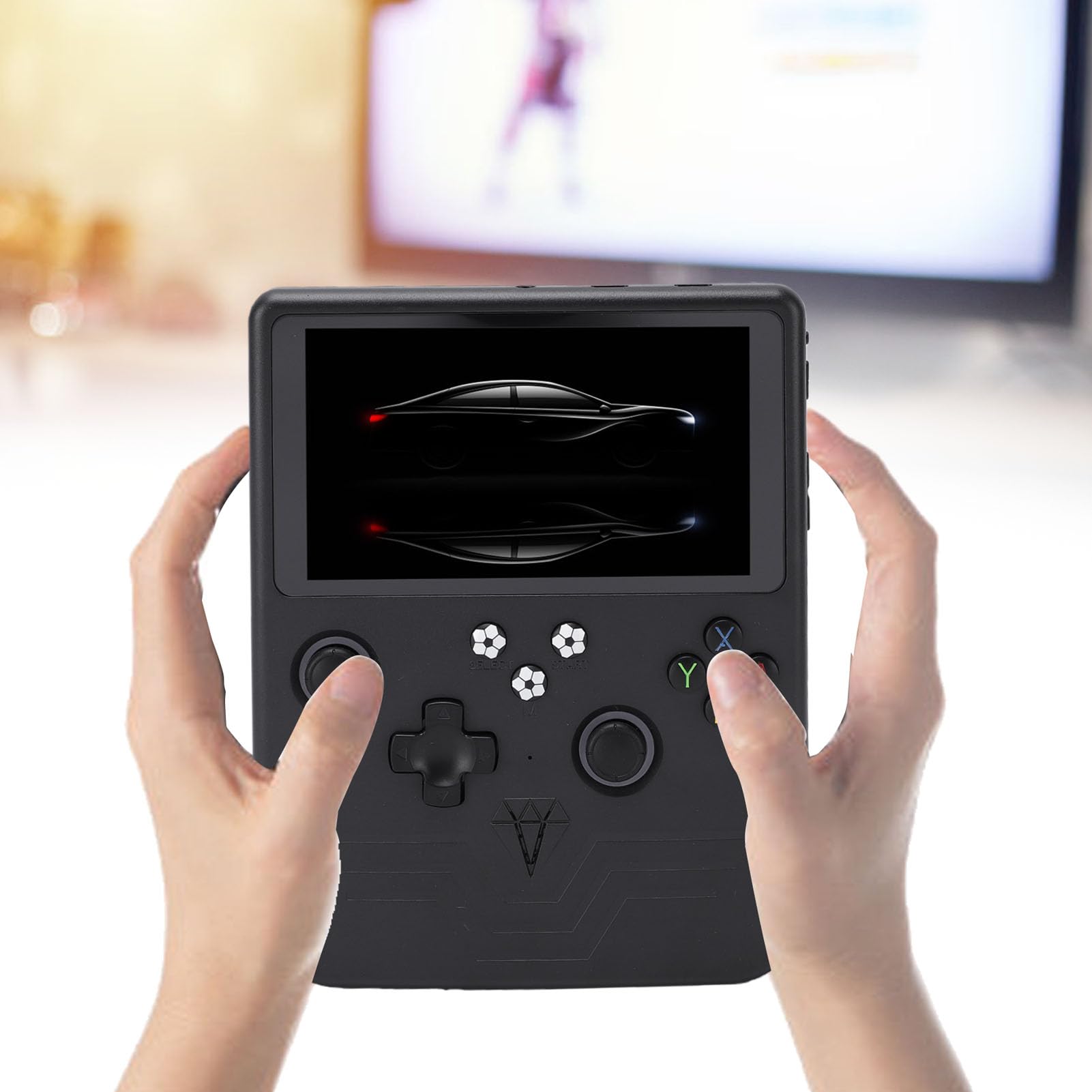 VBESTLIFE Console di Gioco Portatile retrò, Schermo da 6 Pollici con Batteria da 6000 MAh e Scheda di Memoria da 128 GB, per Giochi Classici e Giochi Portatili (BLACK)