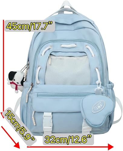 Miniatura 4 de UIVXXUD Kawaii Backpack with Cute Accessories - Waterproof Nylon Double Shoulder Bag (Yellow)