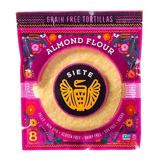 Siete Almond Flour Tortillas, 7 Ounce (Pack of 1), 8 ct (Frozen)
