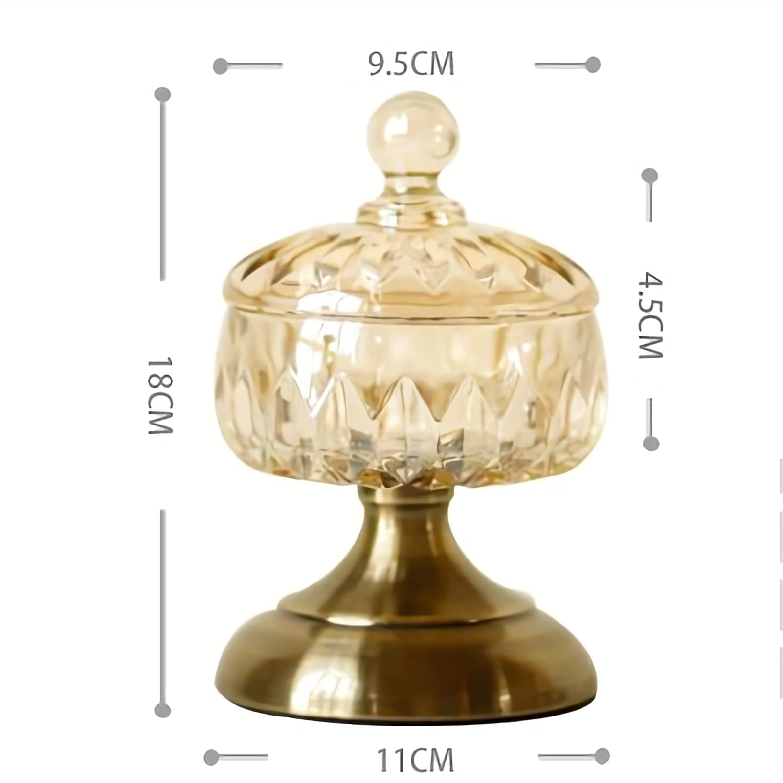 Sucrier avec Couvercle, sucrier, Plat à Bonbons en Cristal, Pot en Verre avec Couvercle, sucrier décoratif, récipients de Stockage des Aliments en Verre, diamètre 4,3 Pouces