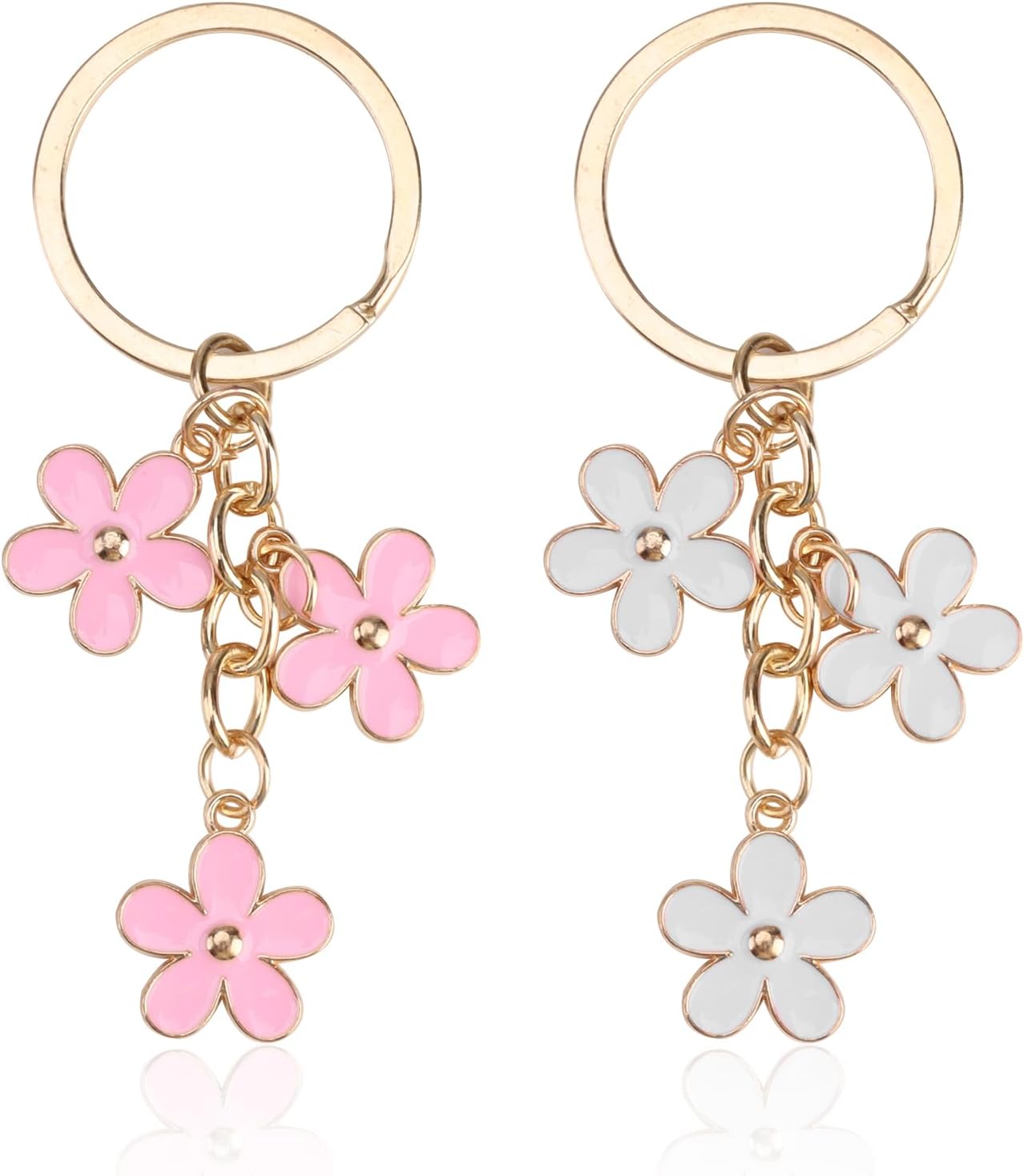 SmartMaster Keyring Chain Flowers Girls Keyrings, 2Pcs Key Chain Cute