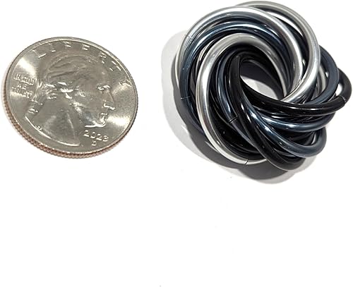 Miniatura 28 de Möbii Fidget Ball (MultiColor): Quiet Mobius ADHD Anxiety Stim Stress Relief Toy Tool for Home Travel Office or Desk (Small, Full, Pink Blue Silver)