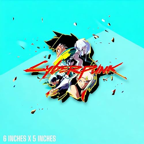 Miniatura 3 de Cyberpunk - Adhesivo de vinilo para auto Cyberpunk Cyberpunk a prueba de agua, adhesivo reflectante para auto para laptop (rojo)