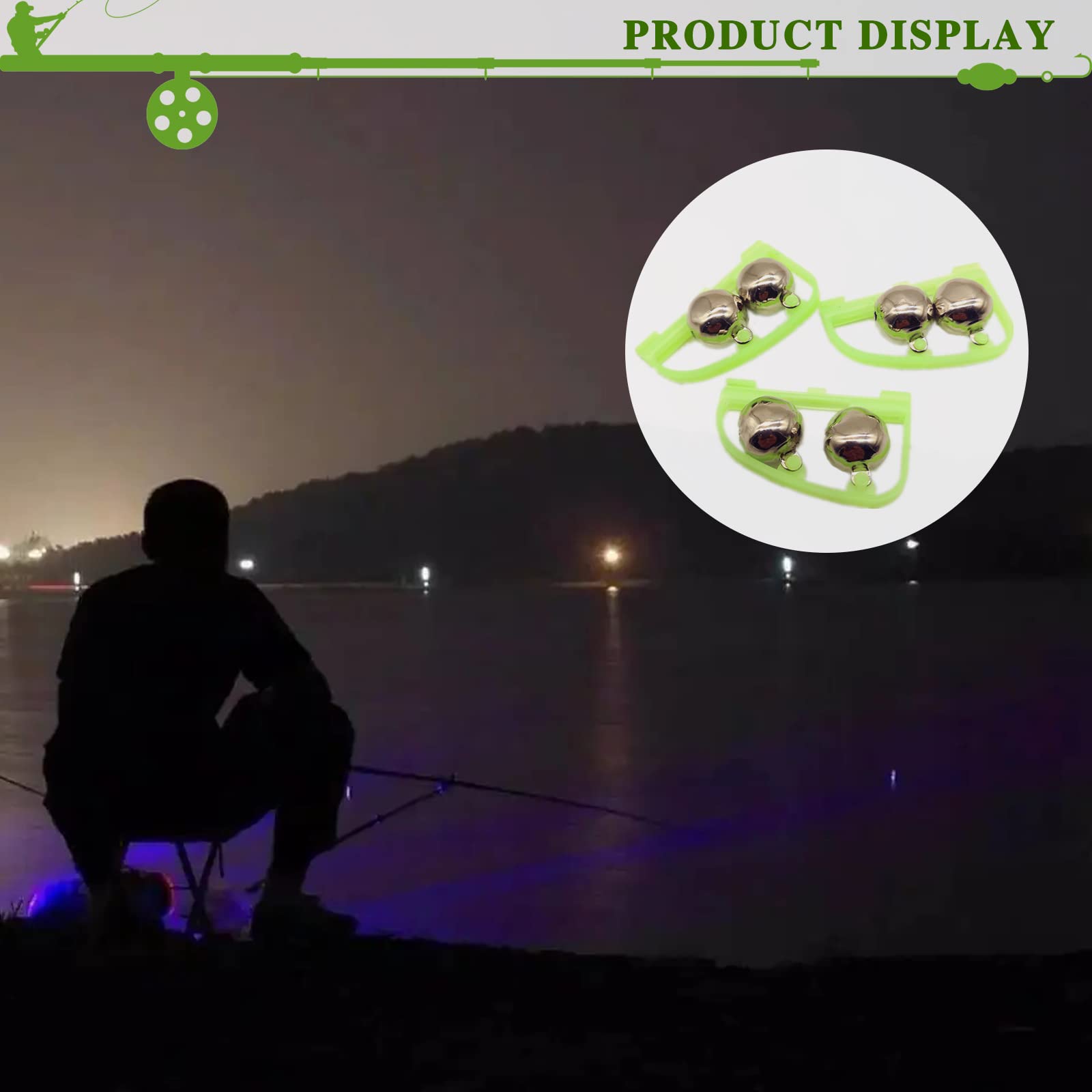 XSHAO Lot 30 Cloches à Anguille – 16mm / 22mm + Lumineuses – Double Anneau – Alarme Sonore & Visuelle – Pêche Nuit