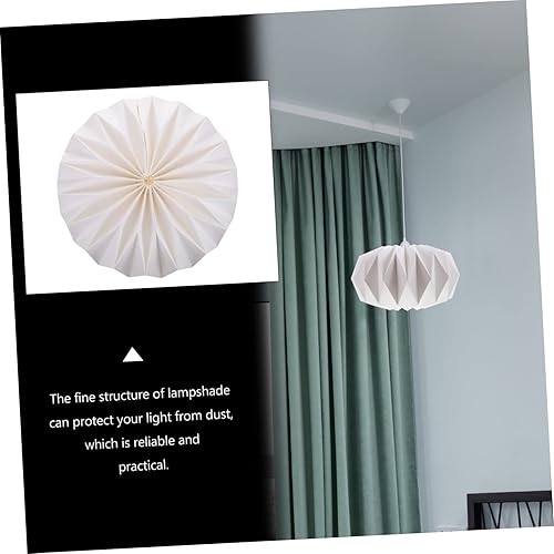 Miniatura 3 de Pantalla de linterna de origami blanca, pantalla blanca para decoración del hogar, pantallas para lámparas de pie, pantalla de lámpara de ratán,