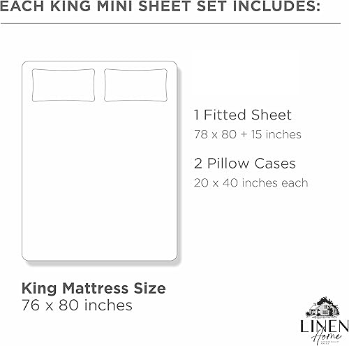 Miniatura 7 de Linen Home - Juego de sábanas de percal de 100% algodón, frescas, resistentes, 3 piezas, 1 sábana bajera con bolsillo profundo y 2 fundas de