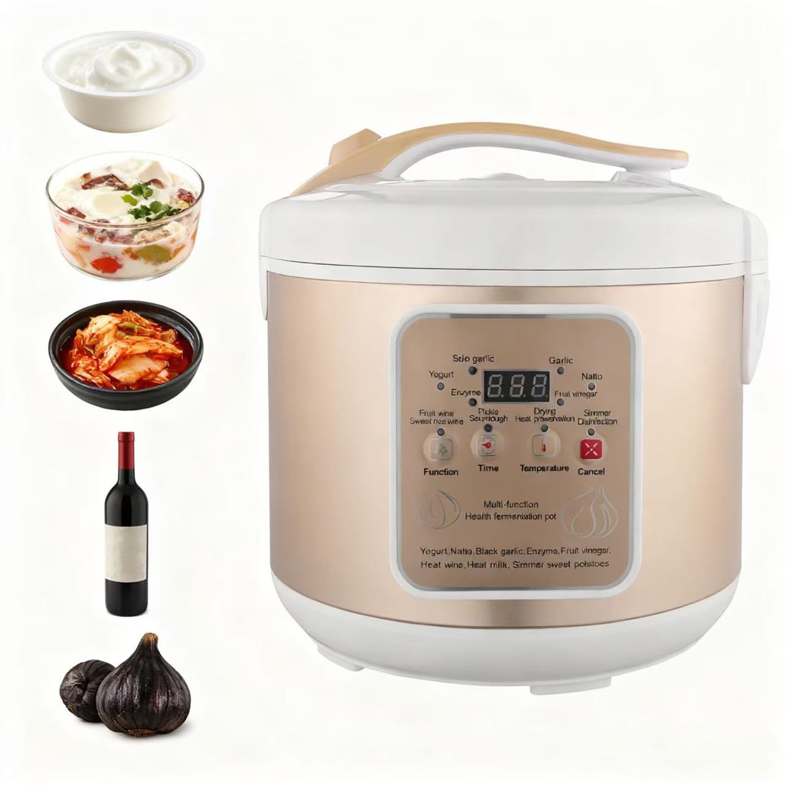 Fermentatore for Aglio Nero Multifunzione da 6 Litri, fermentatore Elettrico for Aglio, natto, Kimchi, Pasta, Vino e Riso