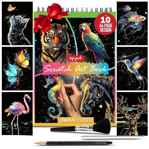 Animals Scratch Art Book for Adults - Colorful Animal...