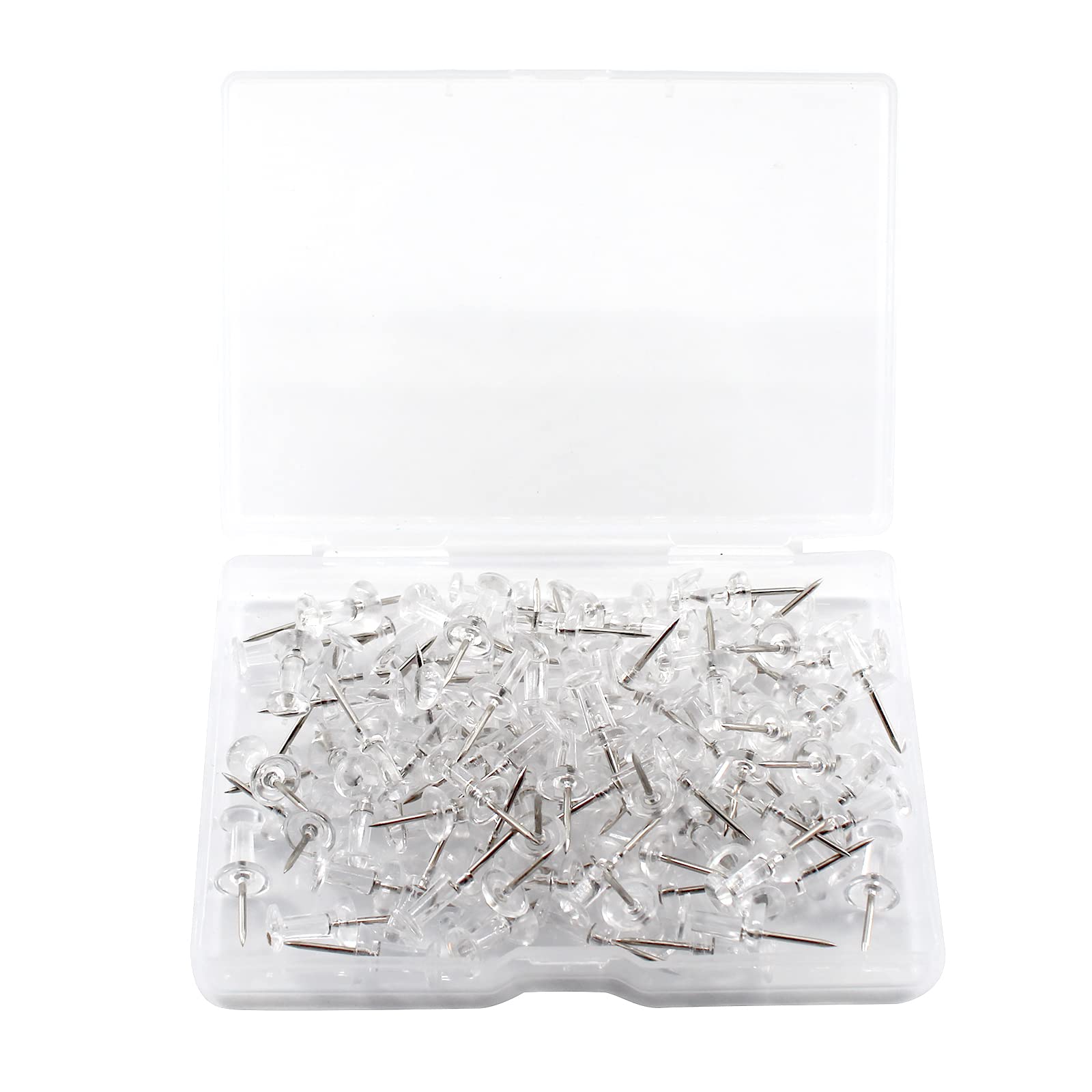 300Pcs Thumb Tacks Map Marker Push Pins, Novelty Cute Map Tacks Push Pins Transparent Pushpins for Bulletin Board School Office Supplies