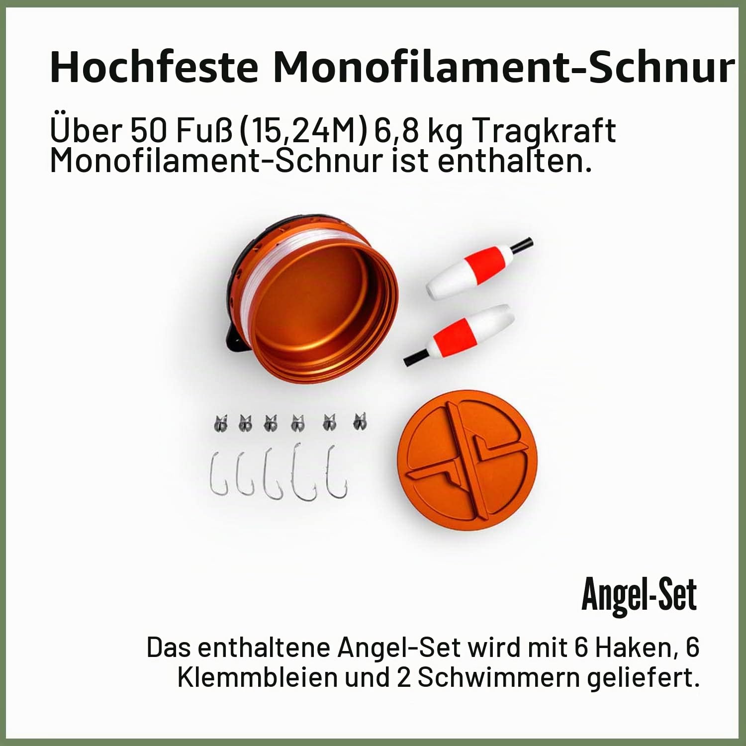 Exotac xREEL Handline Survival Pocket Fishing Kit mit Tackle Aufbewahrungsfach und flexiblem TPE Fingerriemen für optimale Rollenkontrolle, inklusive 6 Haken, 6 Split Shot und 2 Posen