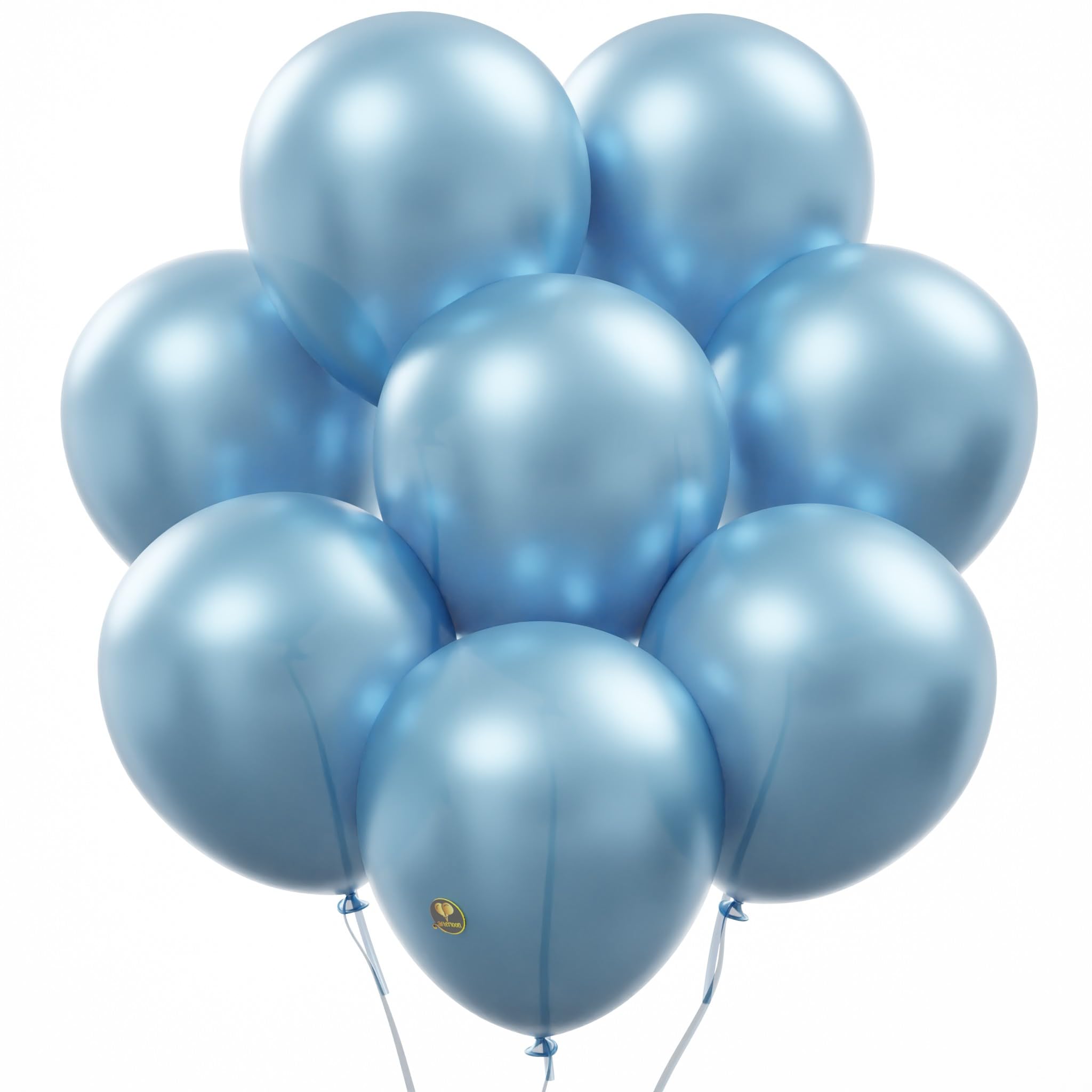 AFTERLOON® Biodegradable Balloons 100 pcs Pearlized Caribbean Blue 12 Inch, Natural Rubber Latex Plastic-Free Alternative Pearlescent Durable Thickened Extra Strong Helium Float, for Garland Wedding