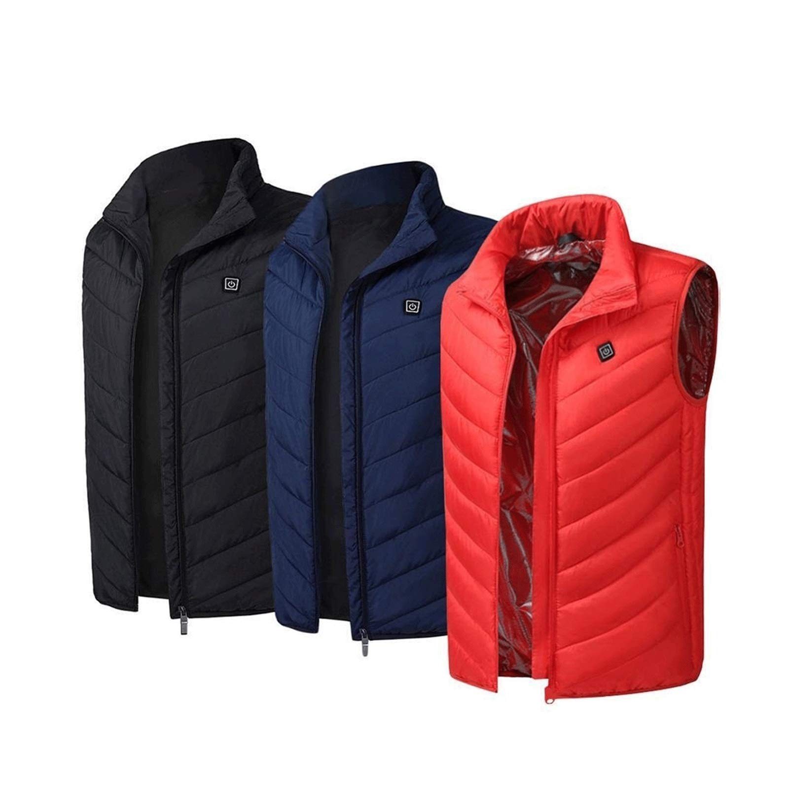 Chaleco térmico Hombres Mujeres Chalecos de plumón de pato Chaleco térmico eléctrico, Carga USB lavable Ropa térmica Esquí de invierno Senderismo Acampar Senderismo Acampar Hombres Mujeres Chaquetas t