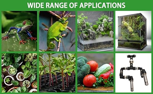 duspruzzi Regenwald Reptiliensprüher, 360° Verstellbarer Metallstecker Sprühdüsen Aquarium Terrariendüse Nebler Tank Amphibien Nebel System Nebeldüsen