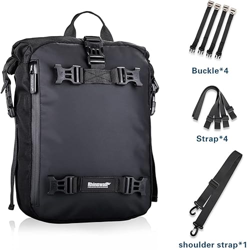 Miniatura 4 de Rhinowalk Bolsa trasera para motocicleta, 10L, impermeable, bolsa de alforja de motor, equipaje de viaje, bolsa de almacenamiento para maletero,