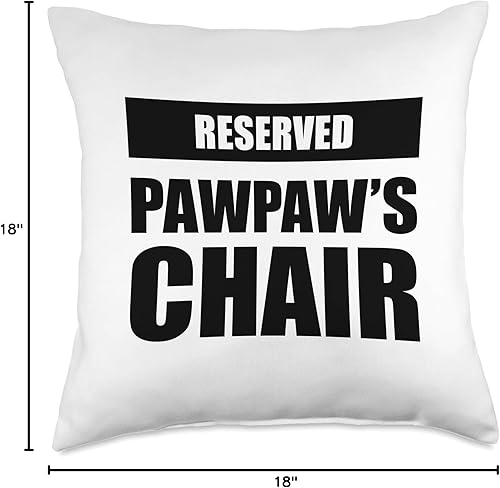 Miniatura 4 de Funny Pawpaw Pillow Design Reserved Pawpaw's Chair - Almohada divertida, 18 x 18 pulgadas, multicolor