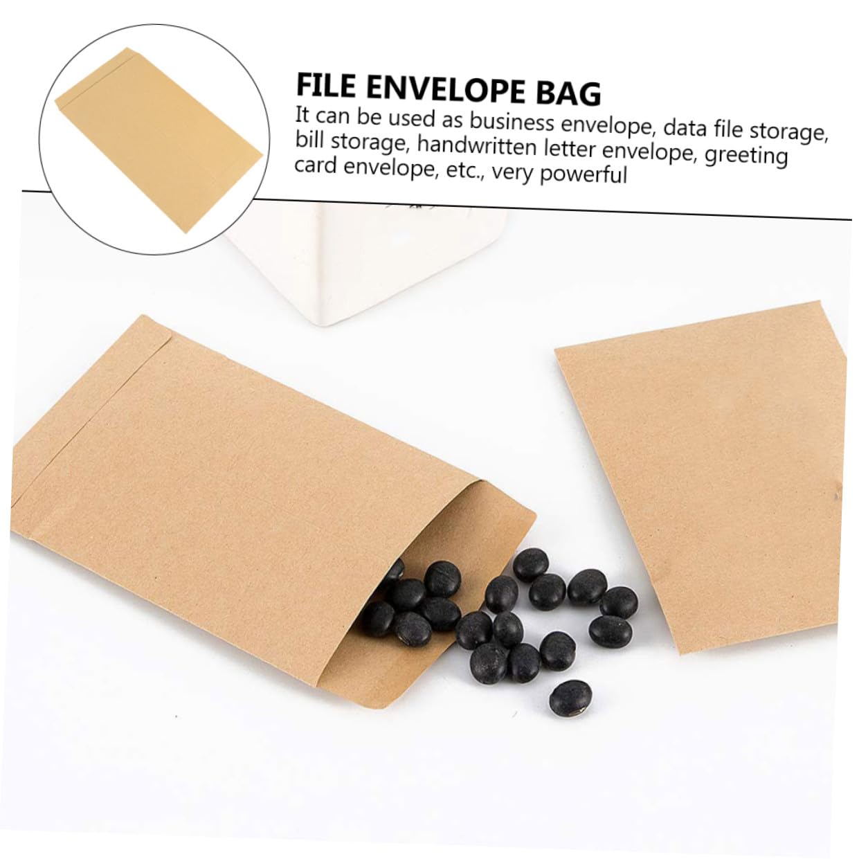 Buste Formato Pratico Eleganti in Carta Kraft 200 Color Kaki per Inviti e Documenti, per Matrimoni e Festività