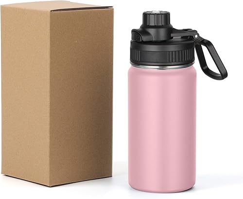 Sufuhom - Botella de agua de 12 onzas con tapa de boquilla con botón acero inoxidable aislado al vacío espuma de mar