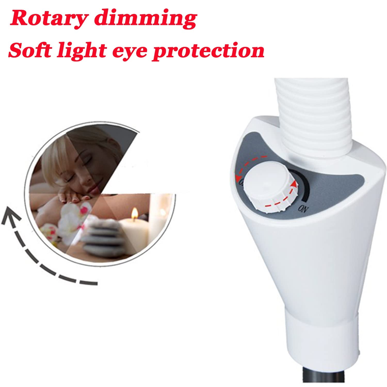 8X Lente d'ingrandimento di bellezza Lampada da terra verticale Lampada da trucco per tatuaggi Lampada LED regolabile Salone di rotolamento SPA Beauty Makeup Skincare Light Strumento di ingrandimento