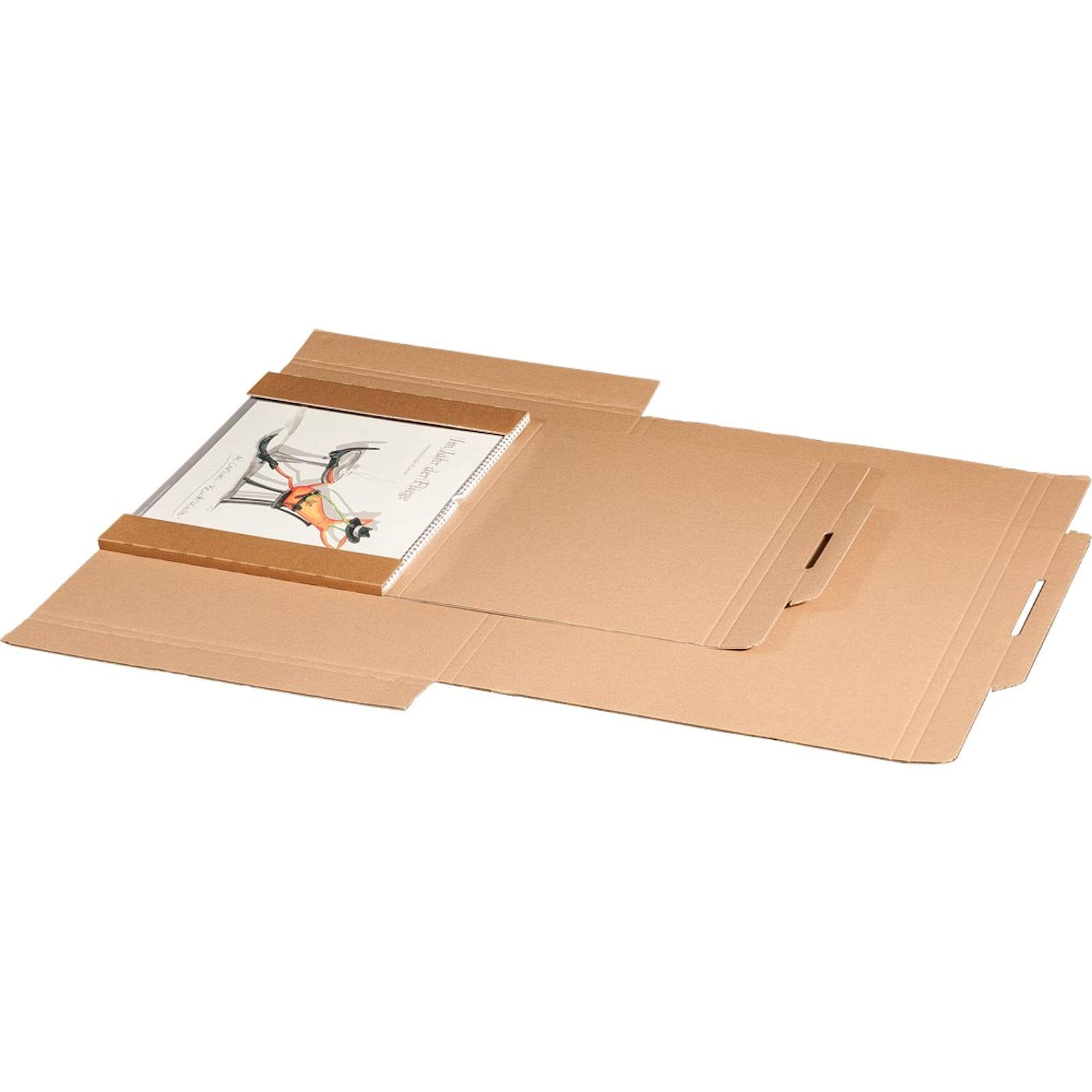 KK Verpackungen Wellpappe Versandtasche 1180x780x30mm | 260 Stück, Kalenderversand knickfrei mit Steckverschluss | Großformat für Bilder & Bücher | Kartonversandtasche flach