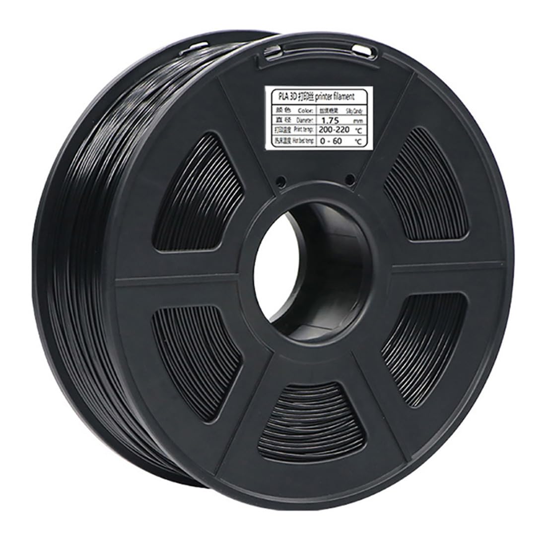 Filamento Para Impresora 3D|Filamento Impresión 3D PLA Cuidadosamente Enrollado 1,75mm,Precisión Dimensional+/-0,02mm|Suministros De Impresión 3D|Accesorios Para Impresoras 3D,Negro,PLA 1KG(2.2LB)