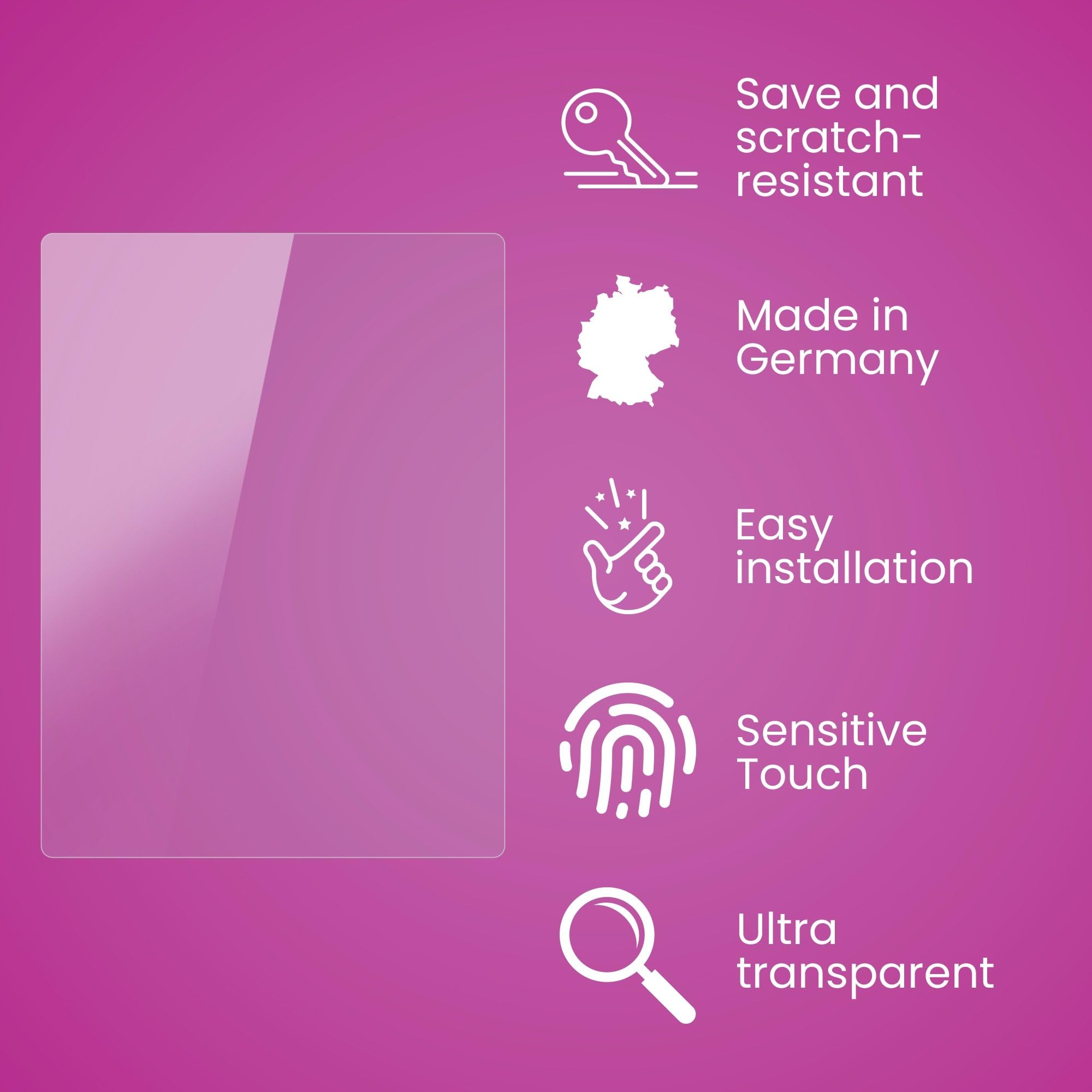 AtFoliX FX-Hybrid Glass Screen Protector For Inrico T310 - 9H Hardness Anti-Scratch Film