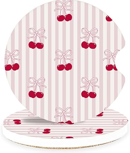 Miniatura 18 de Posavasos de cerámica para automóvil – Juego de posavasos absorbentes para portavasos de coche para mujeres, bonitos accesorios estéticos de