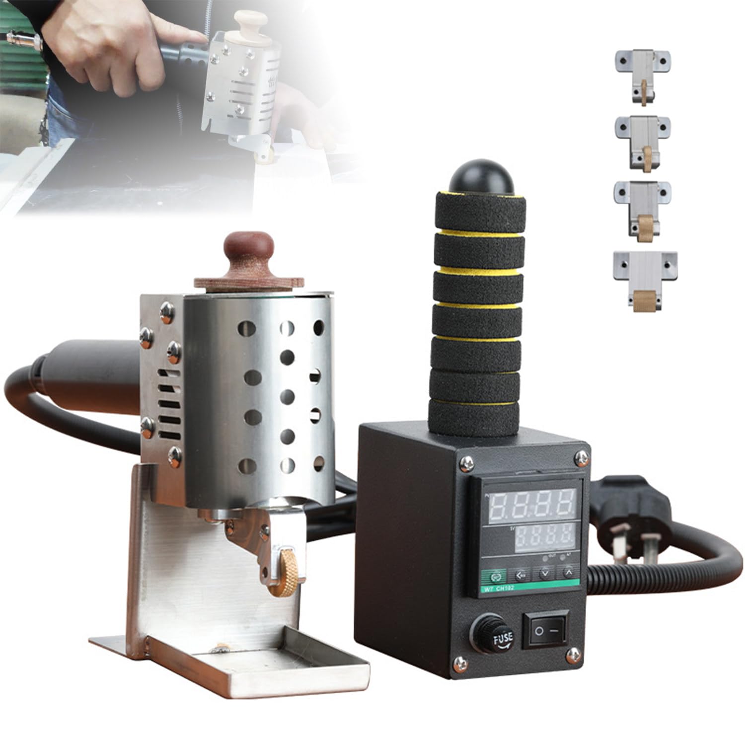Rullo per colla a caldo, dispenser portatile per colla con gamma di riscaldamento da 50 a 220 ℃, include 4 rulli di colla, capacità 150 ml, ideale per artigianato in pelle e progetti fai da te
