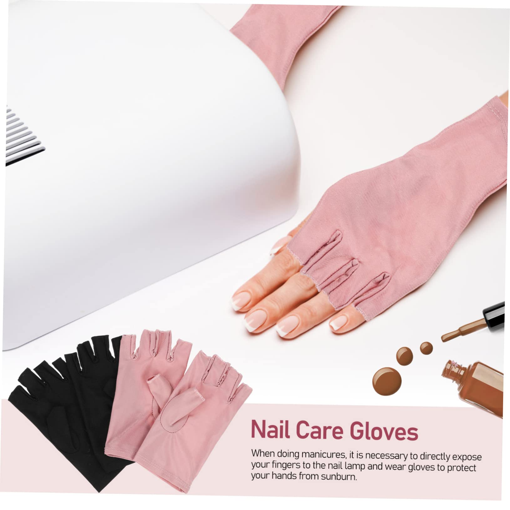 Healeved 6pares Guantes De Manicura Uv Para Protección De Manos De Guantes Antirrayos y Antivioletas Para Gel Nail Art Uso Ciclismo y Manejo