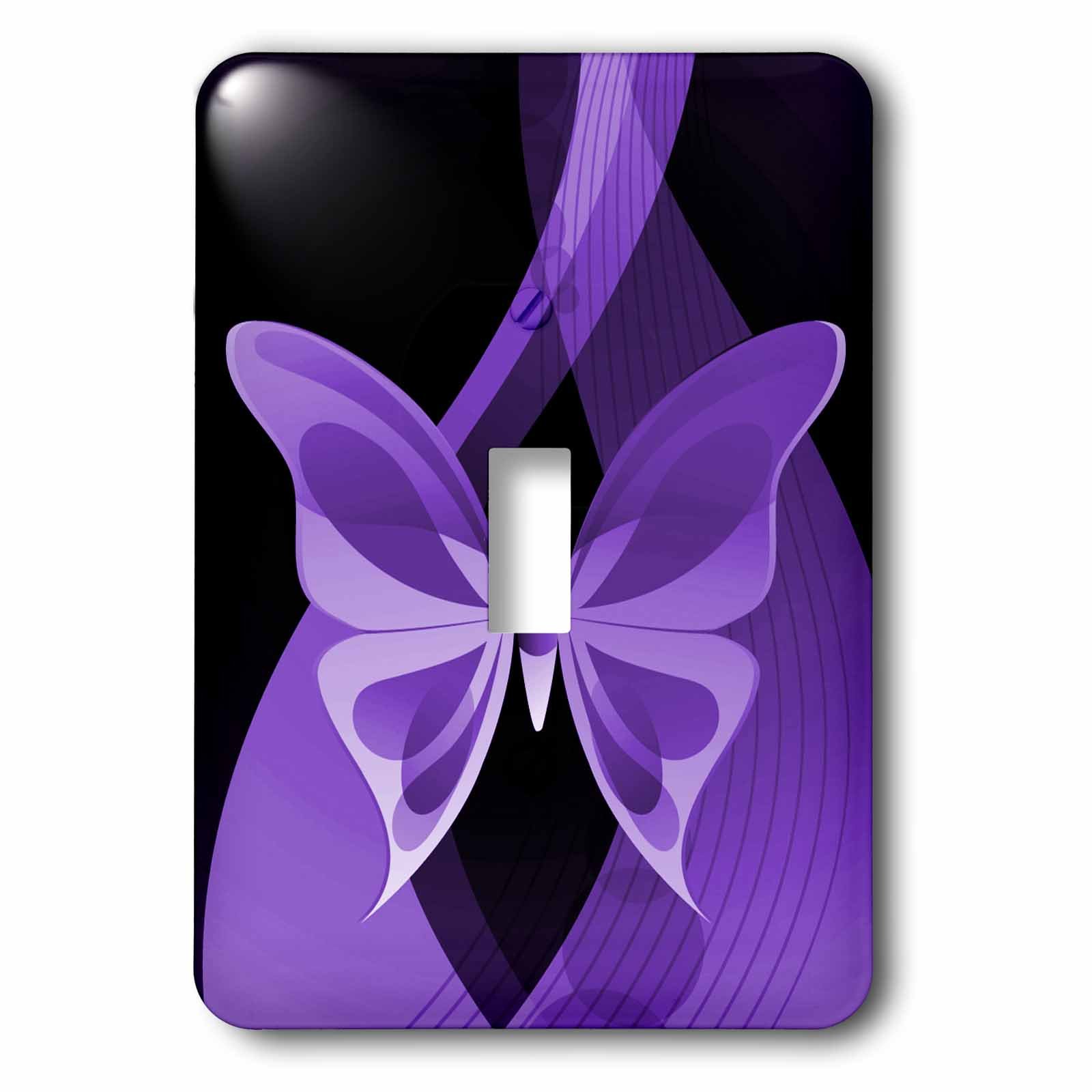 Interrupteur à bascule violet papillon 3dRose lsp_101431_1 pour décoration murale