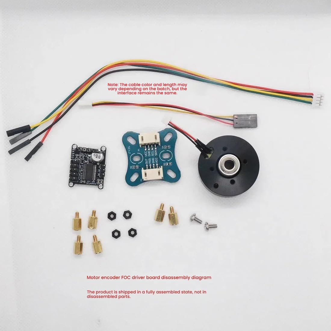 SimpleFOC Mini Simplefocmini Treiberplatine 2804 Außenläufer BLDC Motor Kit mit AS5600 Magnetencoder, Neodym-Magnet Hohl