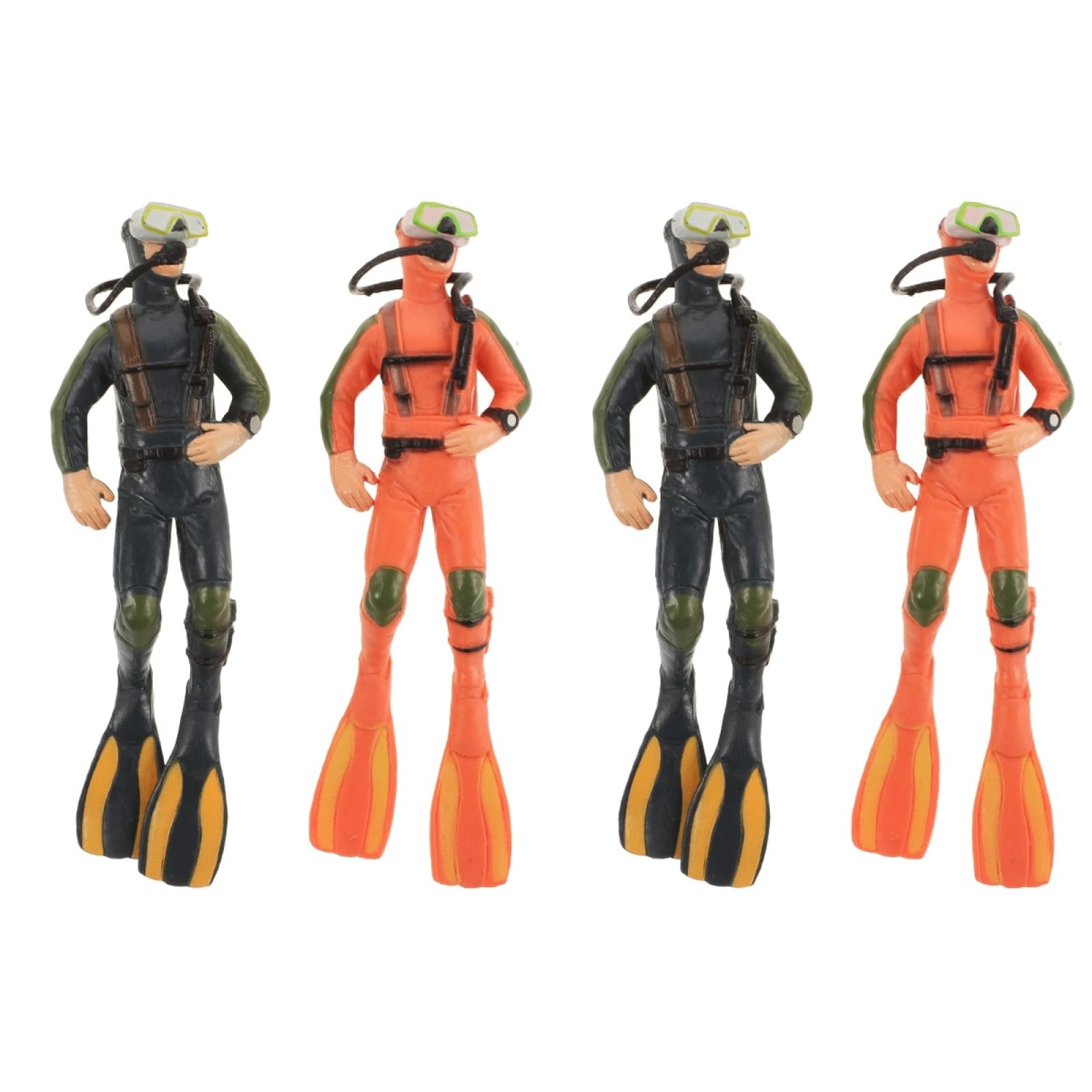 YARNOW 4 Pcs Creative Fish Tank Decorations Floating Diver Ornament Diver Model Toy Small Figure for Aquarium