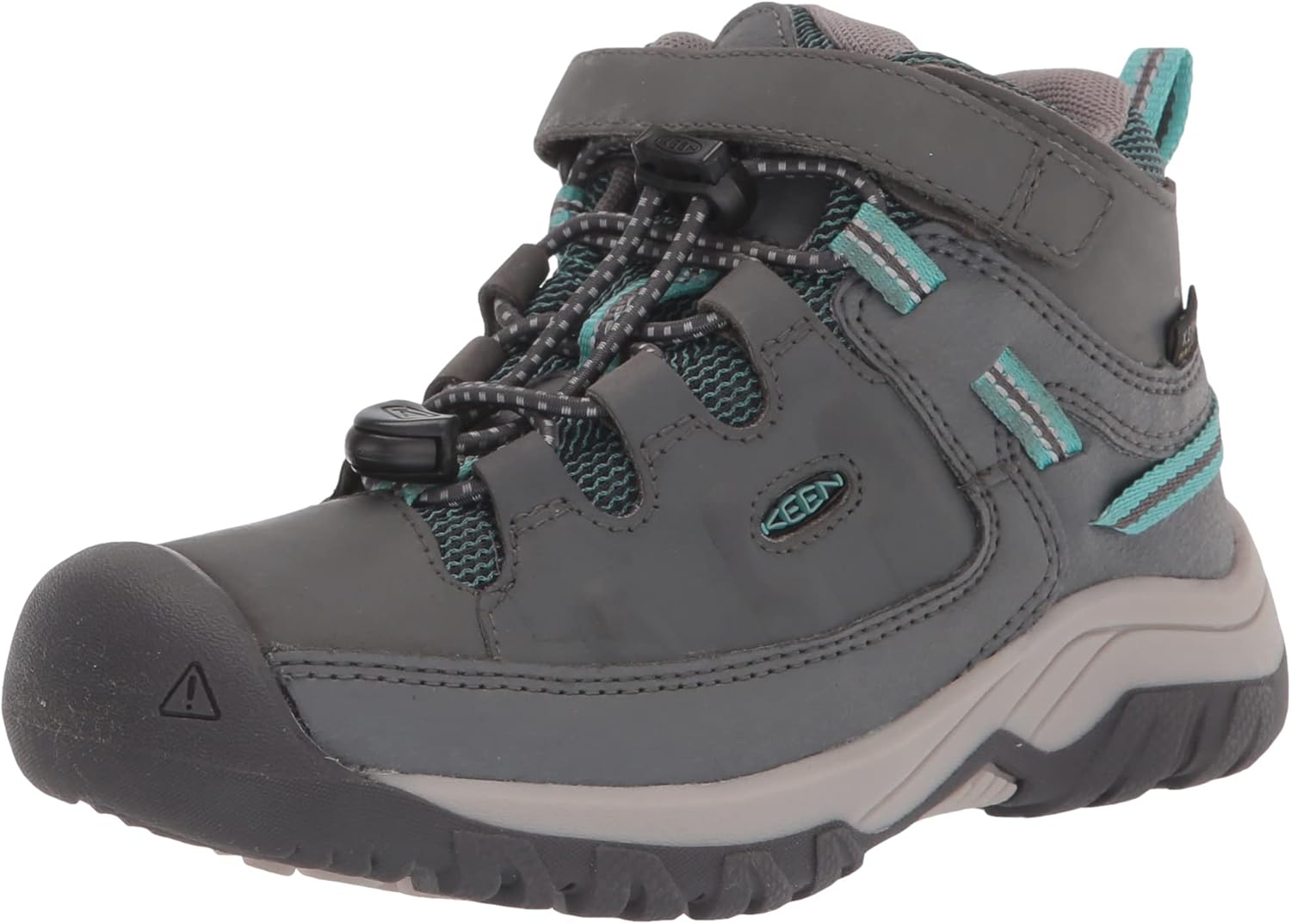 KEEN Ridge Flex Mid Height Waterproof Hiking Boots, Steel Grey/Evening Primrose, 2 US Unisex Big Kid
