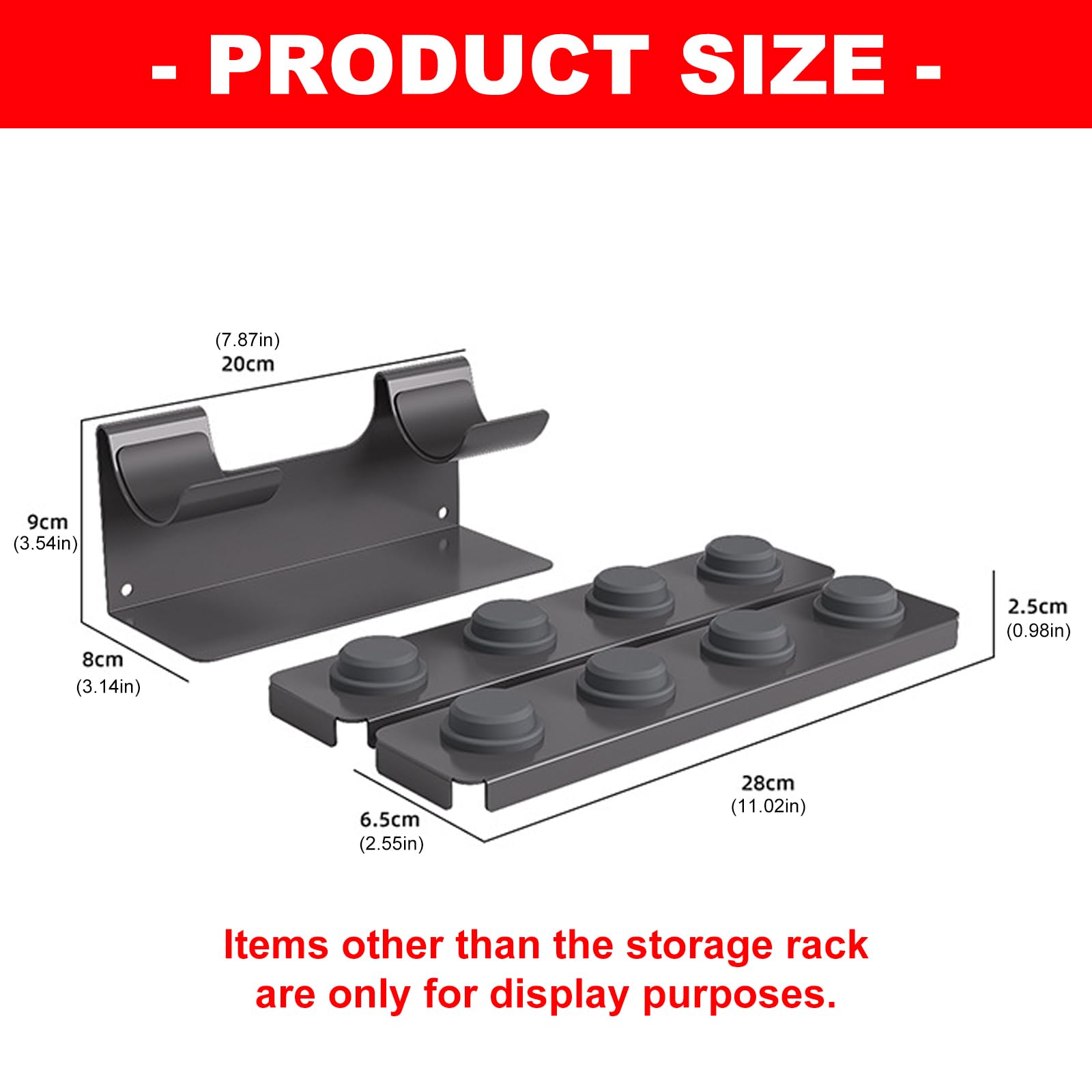 Einfache Installation des Föhnhalters ohne Löcher erforderlich, ideal für Badezimmer oder Schlafzimmer, magnetisches Föhnregal