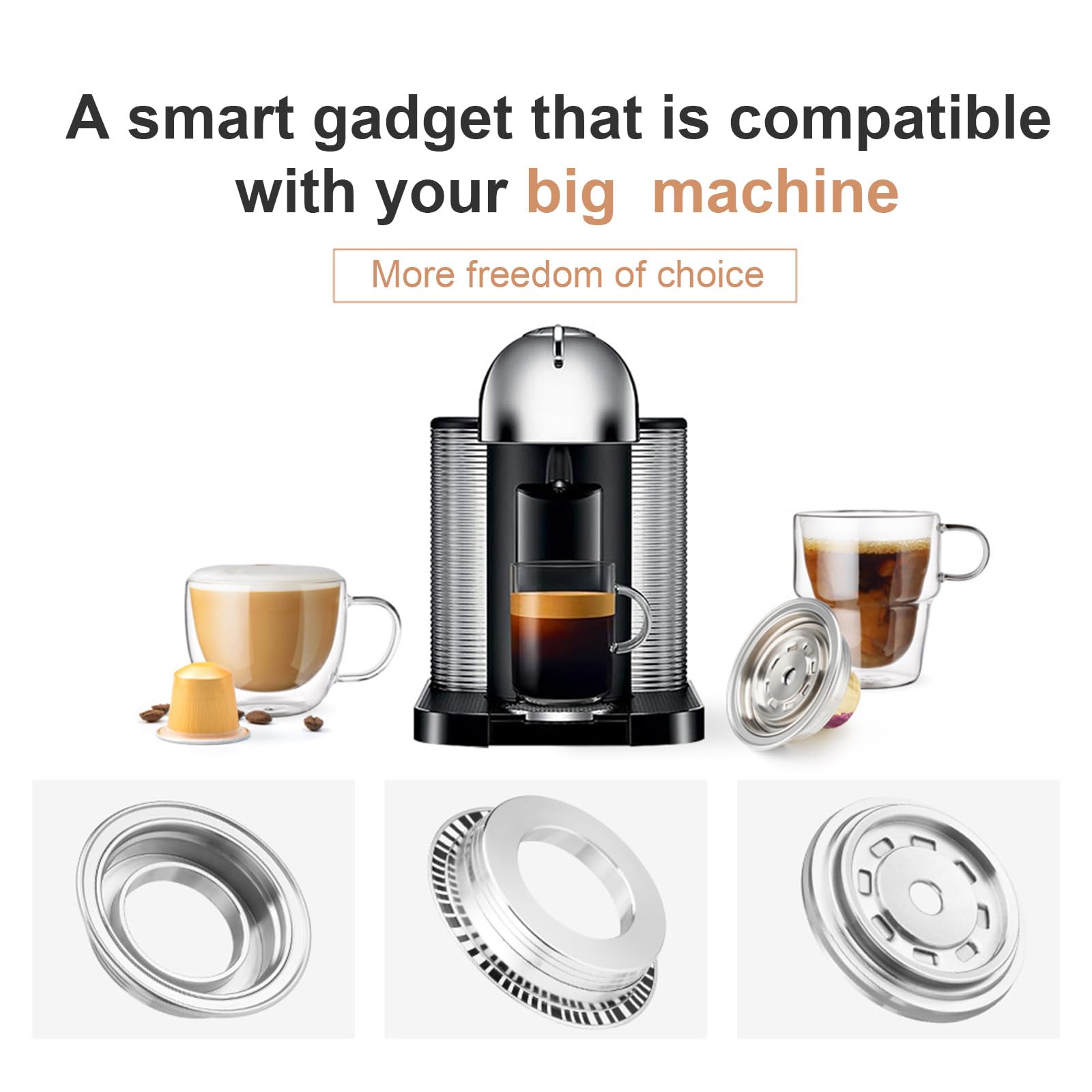 Wiederverwendbare Kaffeekapsel-Konverter, Kaffeepad-Adapter, Kaffee-Tablett, Kaffeemaschinen-Zubehör für verschiedene Kaffeemaschinen, Kaffeezubehör