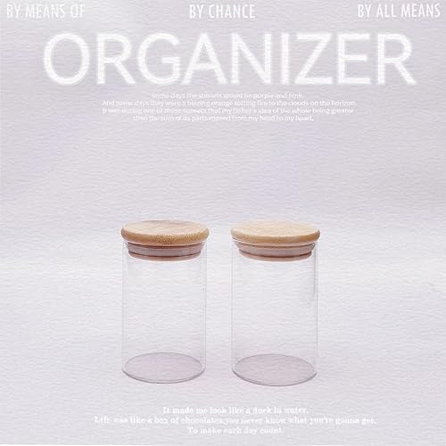 Miniatura 5 de ZYIGYI Soporte de vidrio con tapas de madera, tarros de boticario, dispensador de hisopos de algodón, recipiente de almohadillas de algodón para