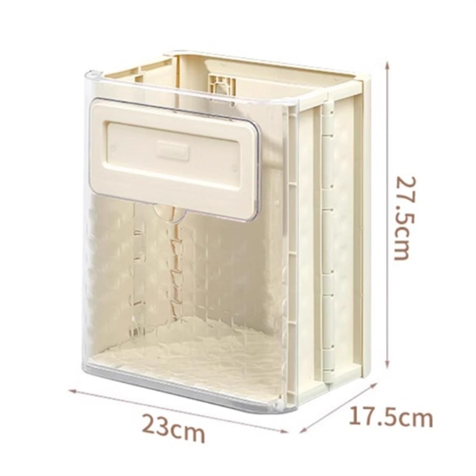 Cestino carta ufficio Pattumiera da cucina sospesa senza coperchio, pattumiera pieghevole da 2,6 litri montata a parete for armadio, pattumiera in plastica trasparente for cucina, bagno, camera da let