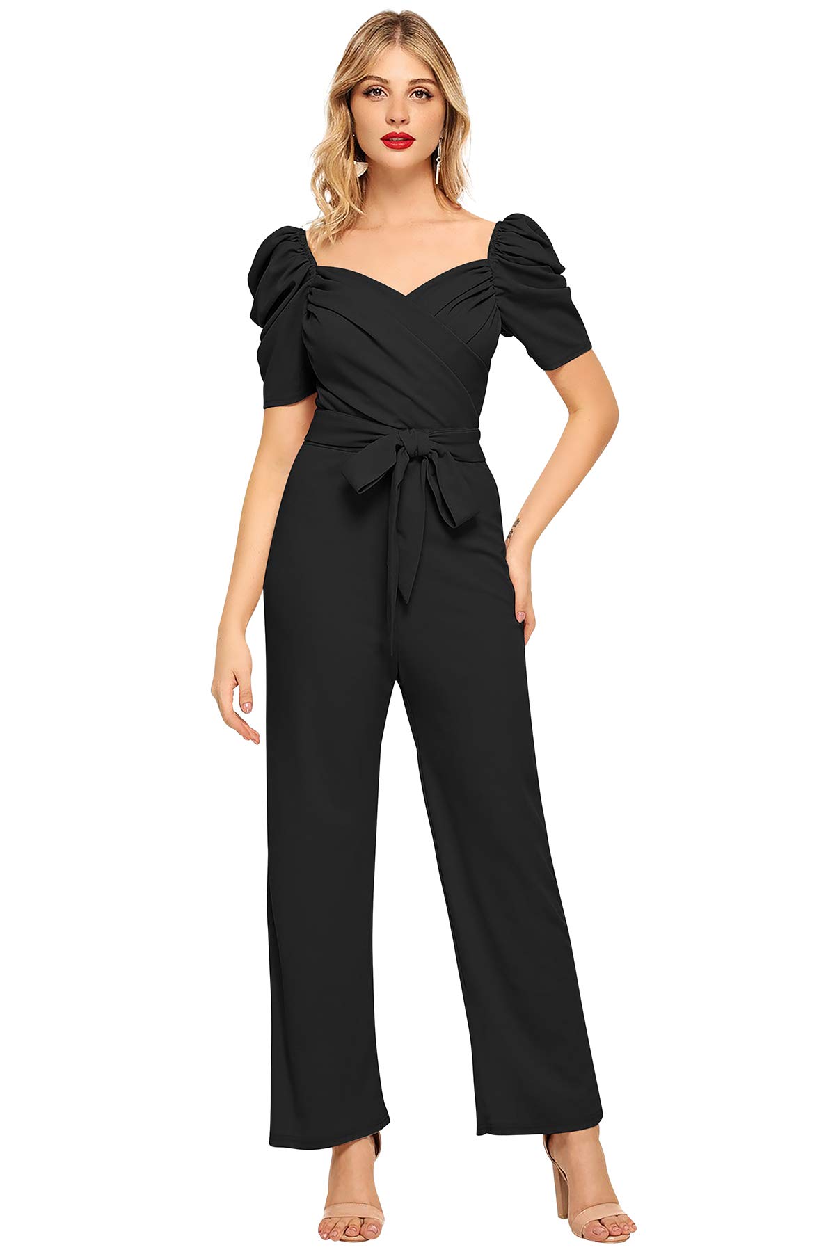 illi london Women's Cocktail Maxi Jumpsuit (IL D-3840_Maroon_Medium)-picture-15