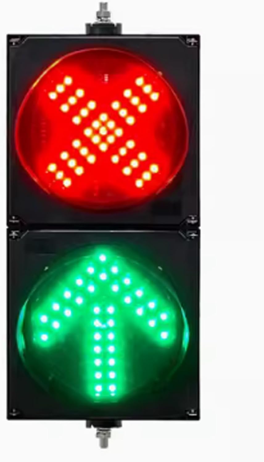 Red Fork Green Arrow Traffic Light, LED Signal Indicator for Driving School, Waterproof IP53, 220V Voltage, Ideal for Weighbridge & Garage Lighting, Basic Mode