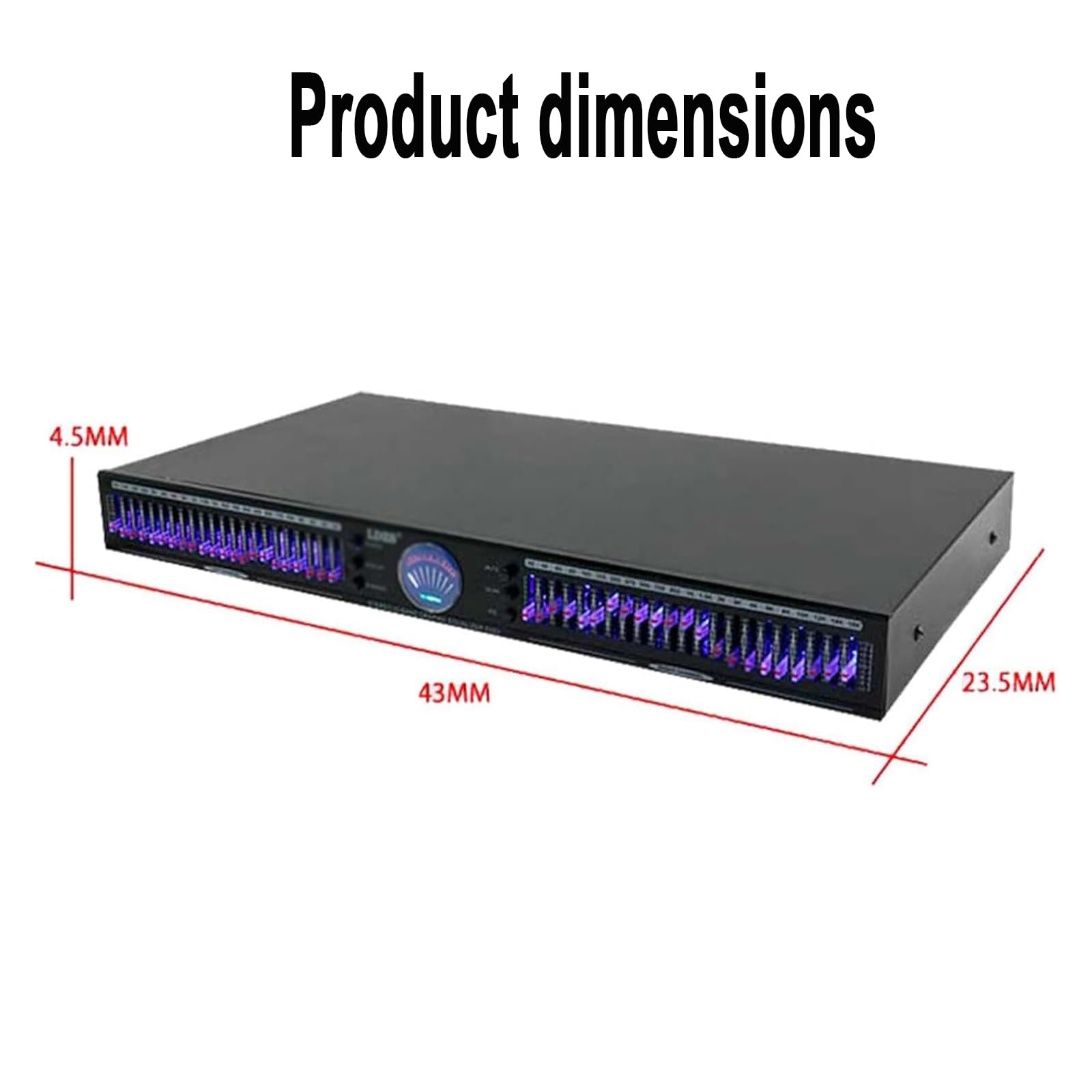 Ecualizador Digital De 22 Bandas, Ecualizador Gráfico De Doble Canal, con Montaje En Rack De 1U, 10 Efectos Preestablecidos, Ajuste Bajo/Medio/Alto, Reducción Automática De Ruido