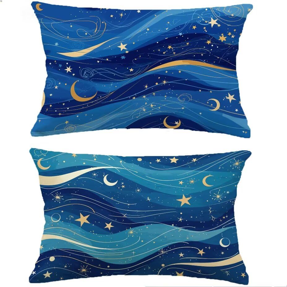Coussin Extérieur Imperméable 40x70 Bleu Marine : Texture Lin Haut de Gamme