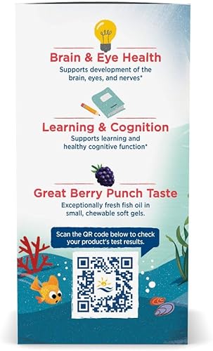 Miniatura 4 de Nordic Naturals DHA Xtra para niños, Berry Punch - 90 mini geles suaves masticables para niños, 636 mg de Omega-3s EPA y DHA - Función cognitiva e
