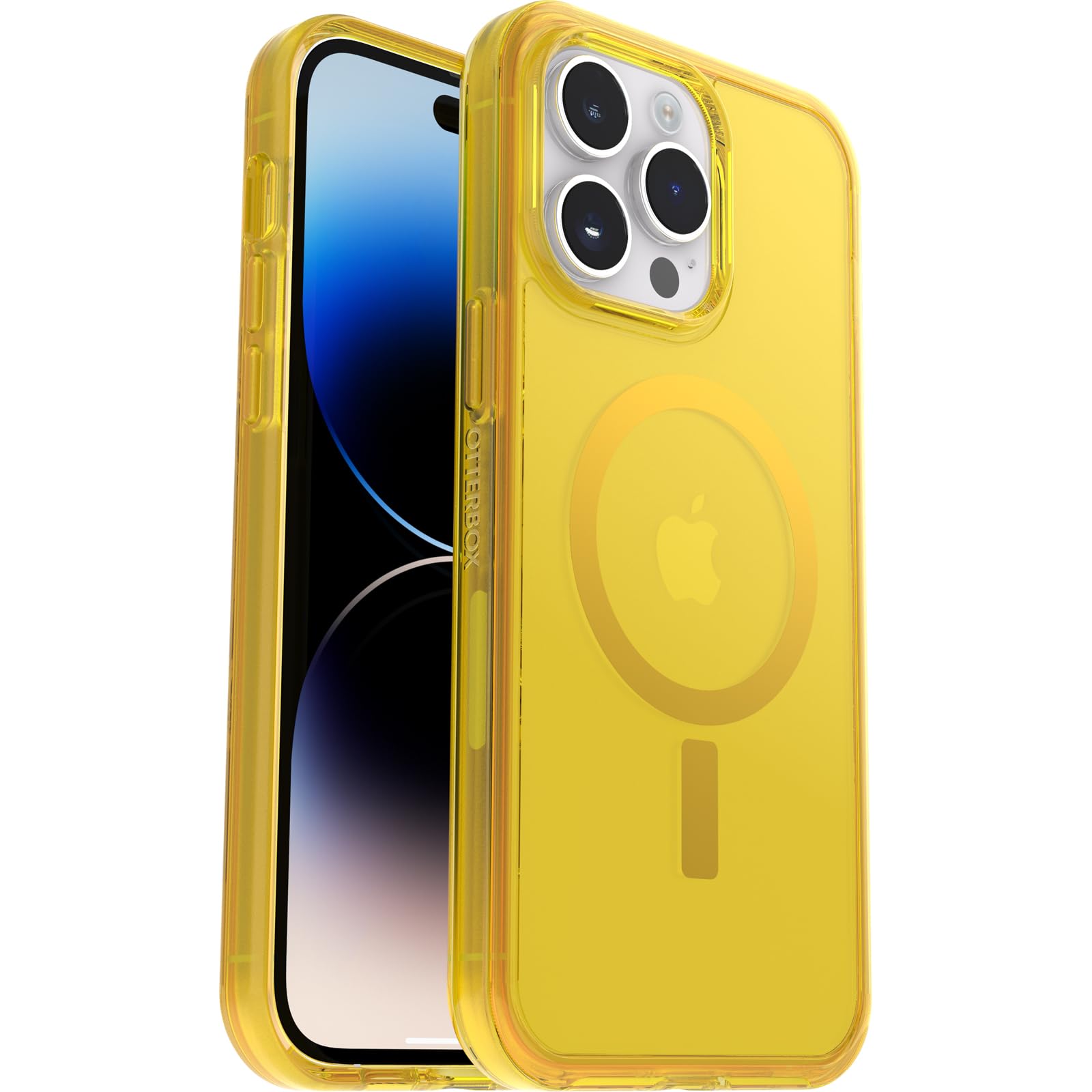 OtterBox Cover per iPhone 14 Pro Max Symmetry+ Clear per MagSafe, Resistente a shock e cadute, Sottile, Testata 3x norme MIL-STD 810G, Sun Day