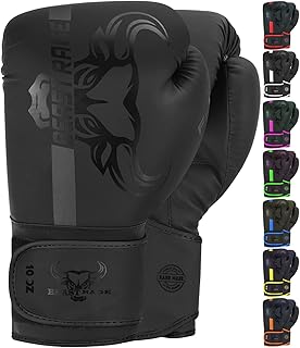 BEAST RAGE Guantoni da boxe Muay Thai, kickboxing, MMA, sacco da combattimento, allenamento, allenamento per uomini e donne, guanti da fitness imbottiti